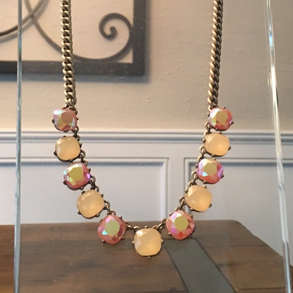 J. Crew Jewelry - J. Crew iridescent pink and gold necklace